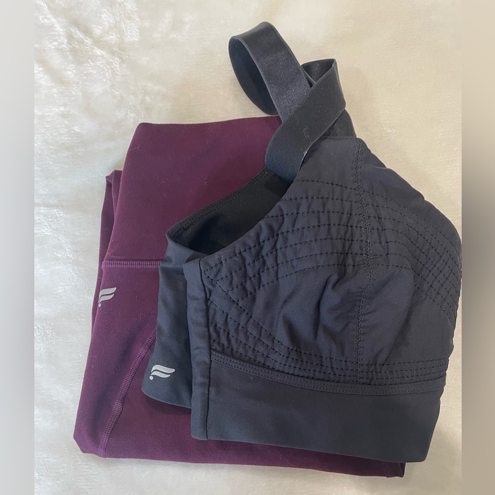 Fabletics Sports Bra Size:M & Powerhold 7/8 Purple Leggings Size:M *SET*